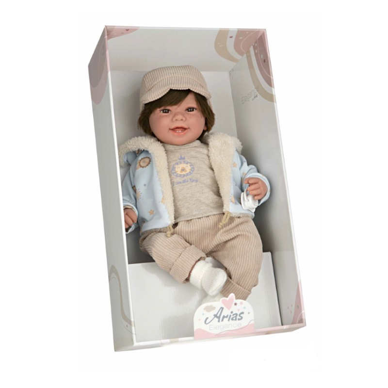 Elegance 45 Cm Zoe Beige Con Pelo Y Risa