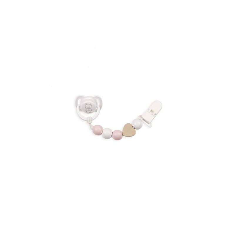 Set Chupete Con Cadena De Madera