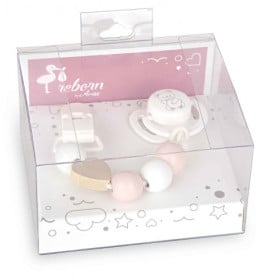 Set Chupete Con Cadena De Madera