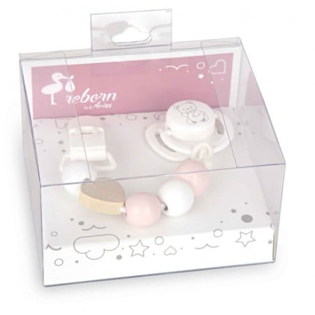 Set Chupete Con Cadena De Madera