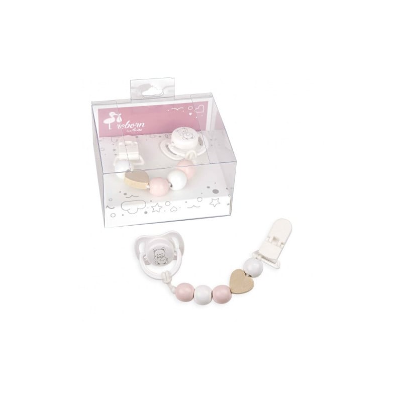 Set Chupete Con Cadena De Madera