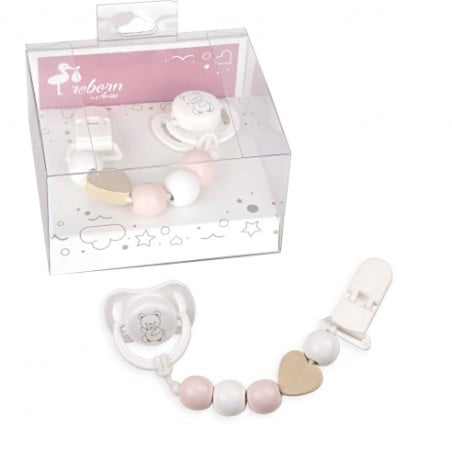 Set Chupete Con Cadena De Madera