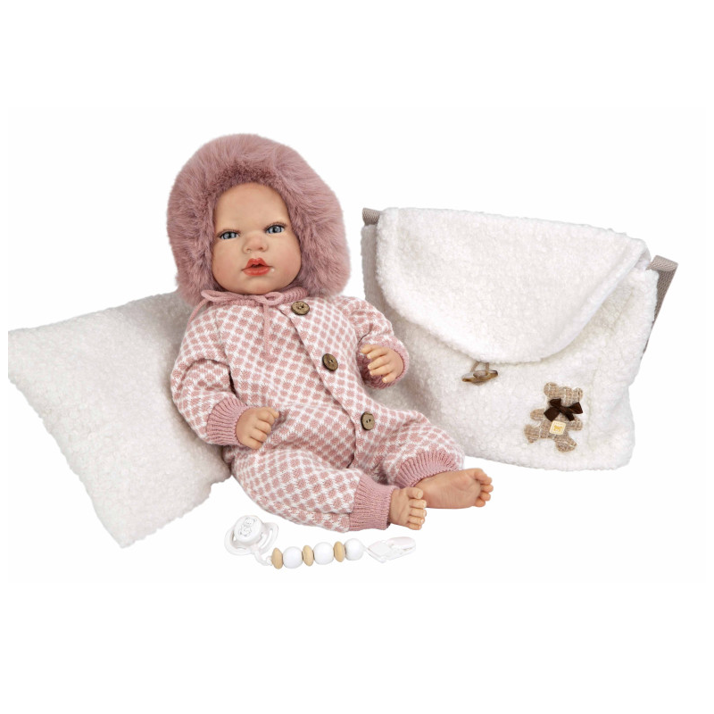 Reborn Arias 40 Cm Manuela Rosa Con Bolso