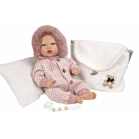 Reborn Arias 40 Cm Manuela Rosa Con Bolso