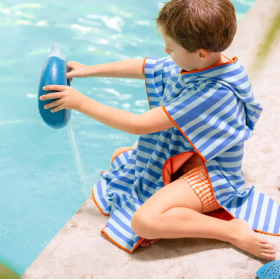 Poncho Rayas Azul 60x60 Cm 2