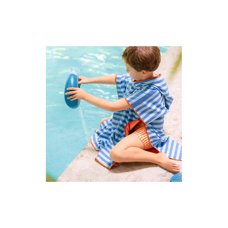 Poncho Rayas Azul 60x60 Cm