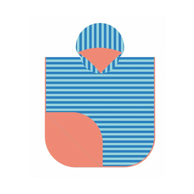 Poncho Rayas Azul 60x60 Cm