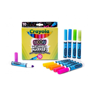 10 Rotuladores Lavables Maxi Punta Neón