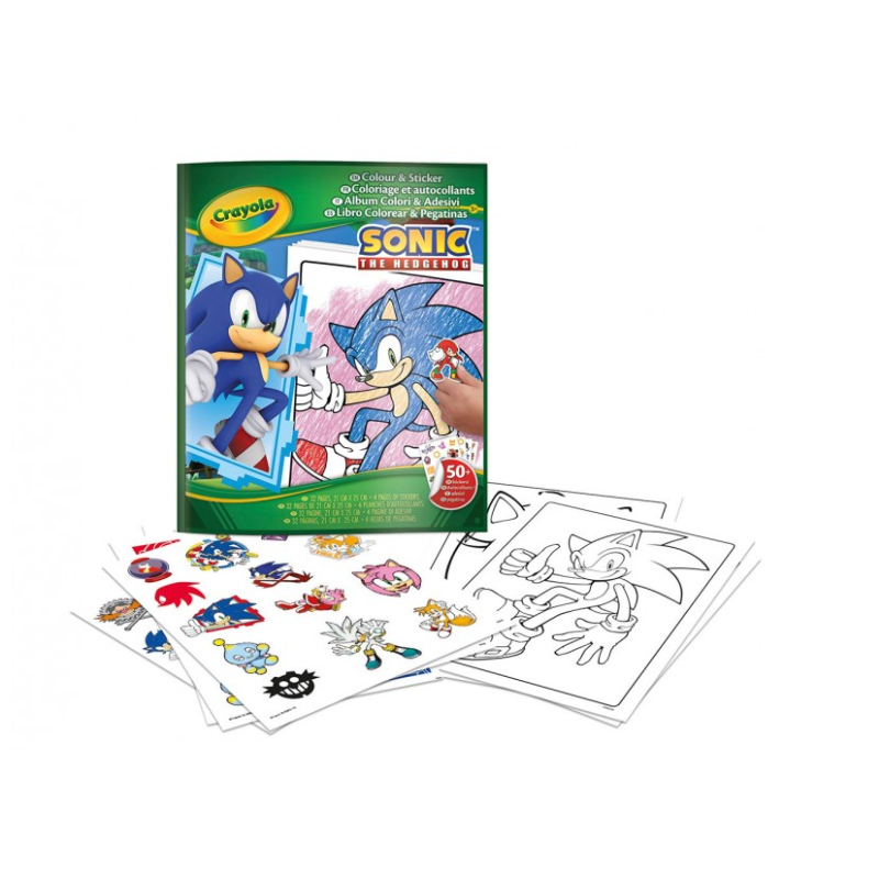 Libro Para Colorear + Stickers Sonic