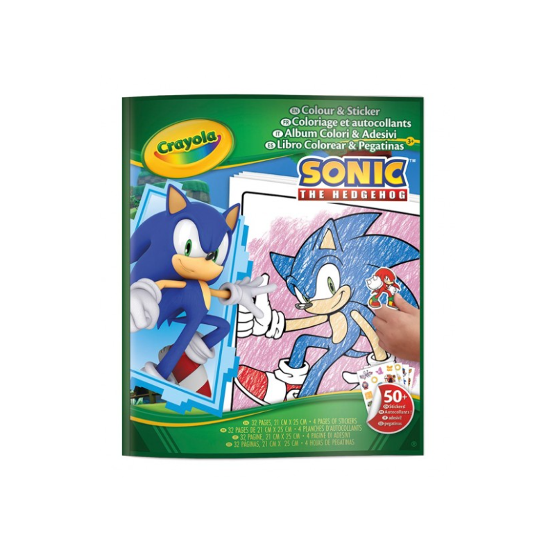 Libro Para Colorear + Stickers Sonic