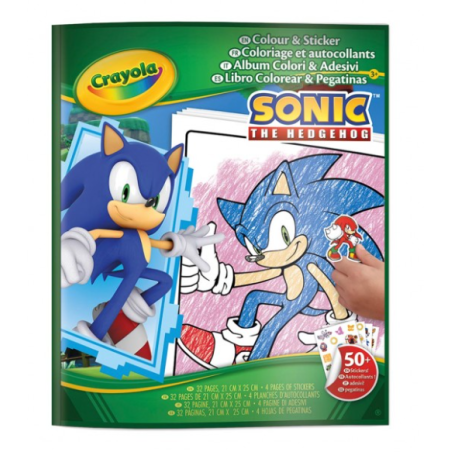 Libro Para Colorear + Stickers Sonic