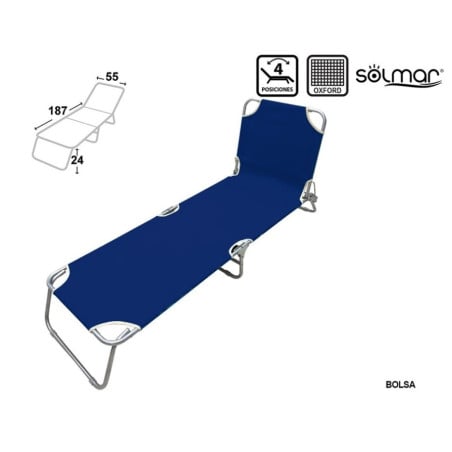 Tumbona Carla Navy Acero Oxford