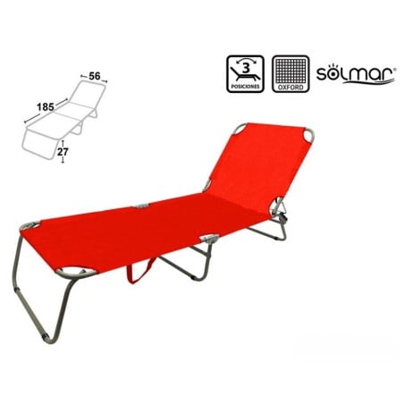 Tumbona Carla Roja Acero Oxford