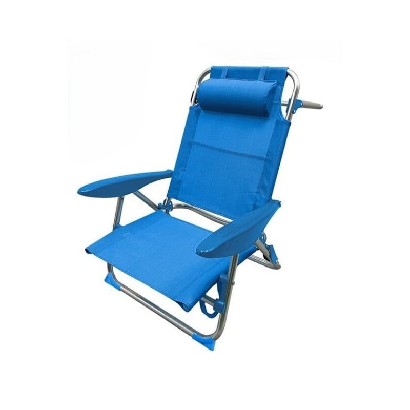 Silla Azul 4 Posiciones C/Reposacabezas