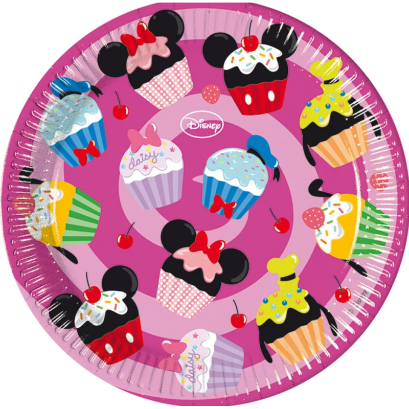 Platos Minnie Cupcakes 8 Unidades