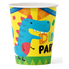 Vasos Cartón Dinosaurios 8 Unidades