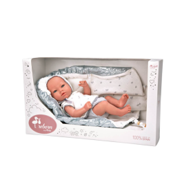 Reborn Arias 38 Cm Borja Gris C/Manta De Arias