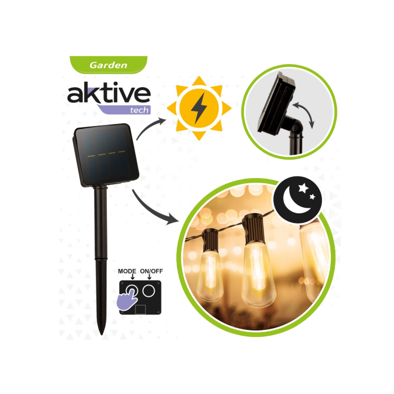 Guirnalda Solar Bombillas Led 2M