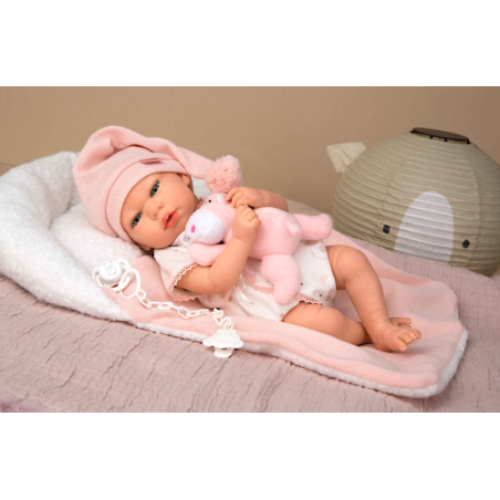 Reborn Arias Ariel Rosa Con Manta