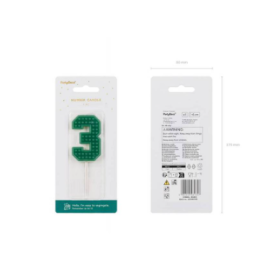 Vela Cumpleaños Número 3 Verde De Fiesta Y Cumpleaños 2