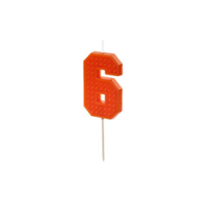 Vela Cumpleaños Número 6 Roja De Fiesta Y Cumpleaños