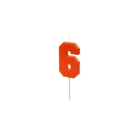Vela Cumpleaños Número 6 Roja De Fiesta Y Cumpleaños