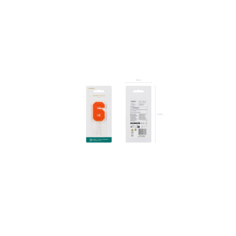 Vela Cumpleaños Número 6 Roja