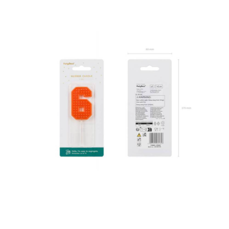 Vela Cumpleaños Número 6 Roja