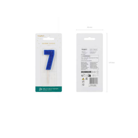 Vela Cumpleaños Número 7 Azul