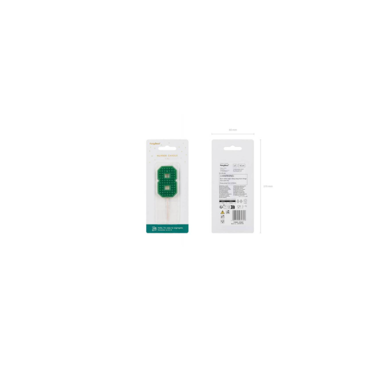 Vela Cumpleaños Número 8 Verde