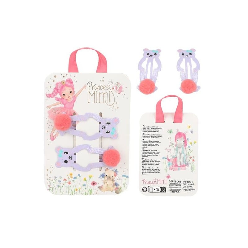 Princess Mimi Pinzas Para El Pelo Pompón Surtido