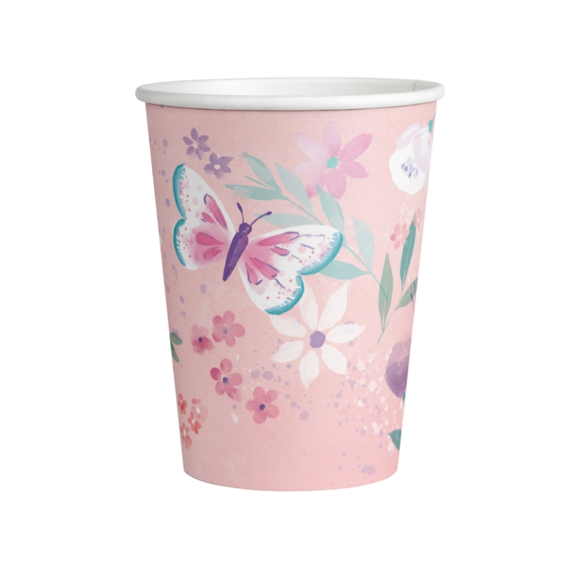 Vasos Mariposas 8 Uds 250 Ml De Fiesta Y Cumpleaños