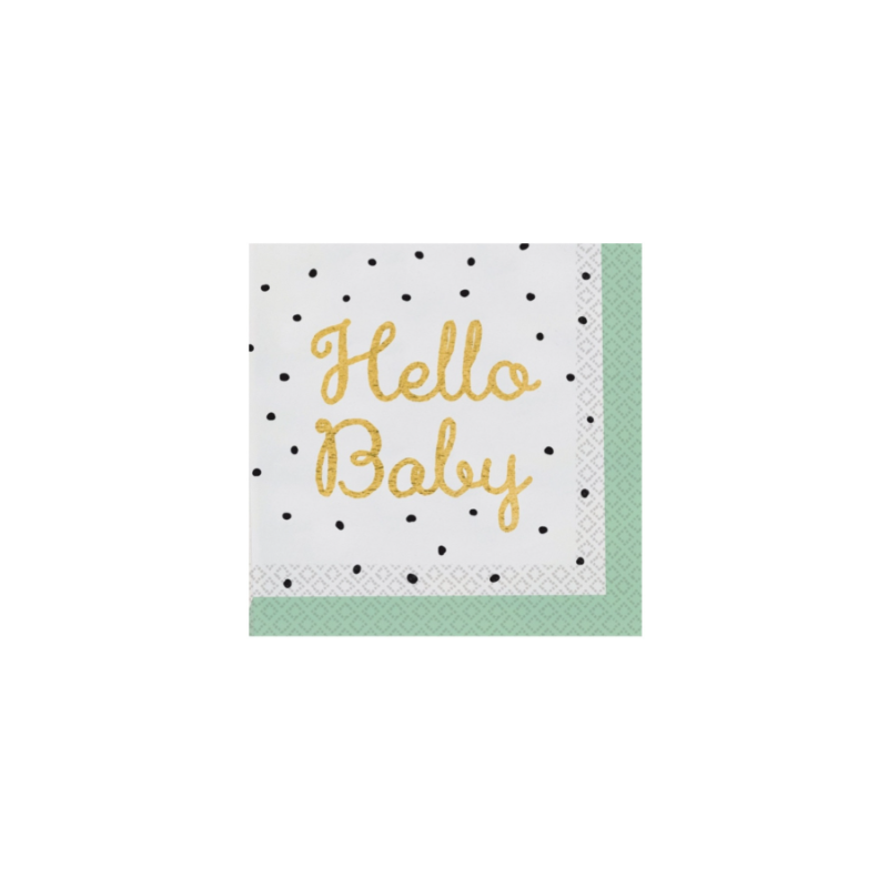 Servilletas Hello Baby 33x33 Cm De Fiesta Y Cumpleaños