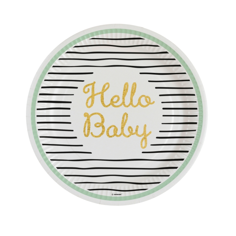 Platos Hello Baby 23 Cm De Fiesta Y Cumpleaños