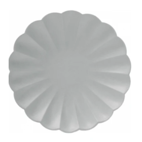 Platos Papel Forma De Flor Gris 20 Cm 8 Ud