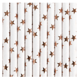 Pajitas Estrellas Oro Rosa 10 Uds De Fiesta Y Cumpleaños 2