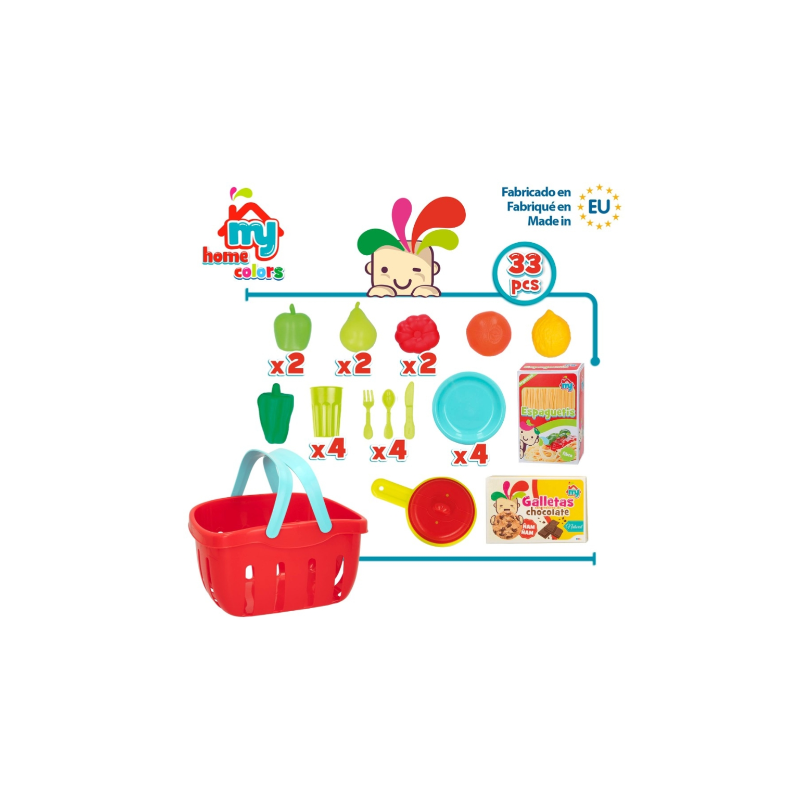 Cesta Con Alimentos Cajas Y Menaje 33 Pcs