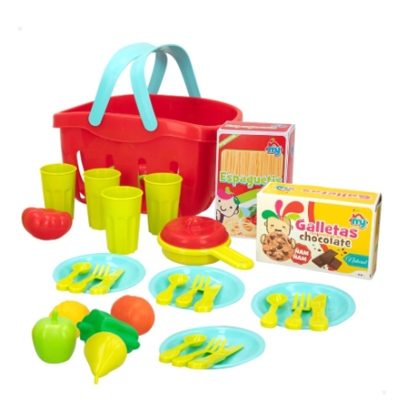 Cesta Con Alimentos Cajas Y Menaje 33 Pcs