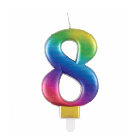 Vela Bday Met Rainbow Número 8 De Fiesta Y Cumpleaños 2