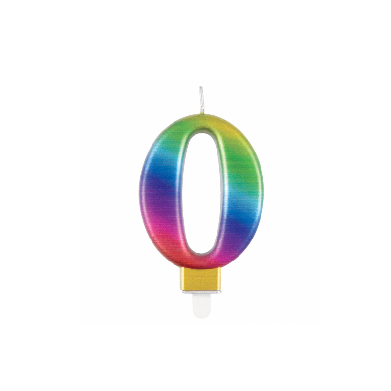 Vela Bday Met Rainbow Número 0