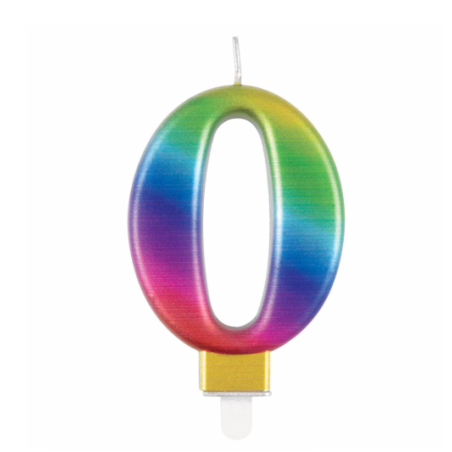 Vela Bday Met Rainbow Número 0