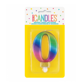 Vela Bday Met Rainbow Número 0