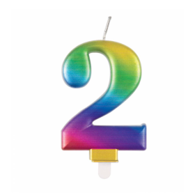 Vela Bday Met Rainbow Número 2 De Fiesta Y Cumpleaños 2