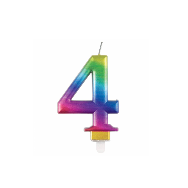 Vela Bday Met Rainbow Número 4