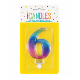 Vela Bday Met Rainbow Número 6