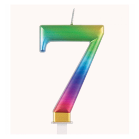 Vela Bday Met Rainbow Número 7 De Fiesta Y Cumpleaños 2