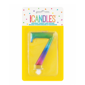 Vela Bday Met Rainbow Número 7