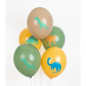 Globos Látex Dinosaurios 5 Uds De Fiesta Y Cumpleaños