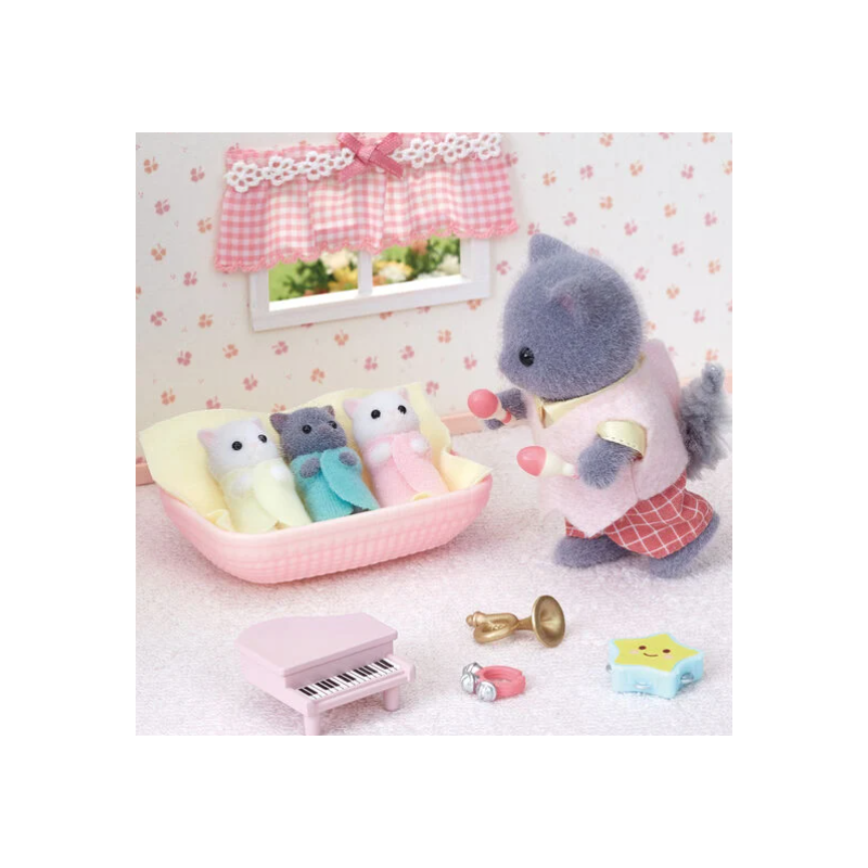 Sylvanian Families Familia Trillizos Gato Persa