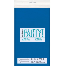 Mantel Plástico Liso Azul Real 137x274 Cm 2